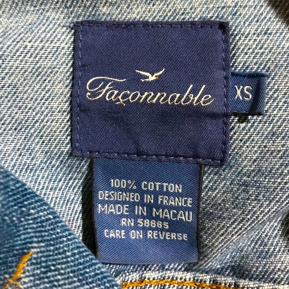 Faconnable Women (XS) Blue Jean Jacket - Picture 6 of 6